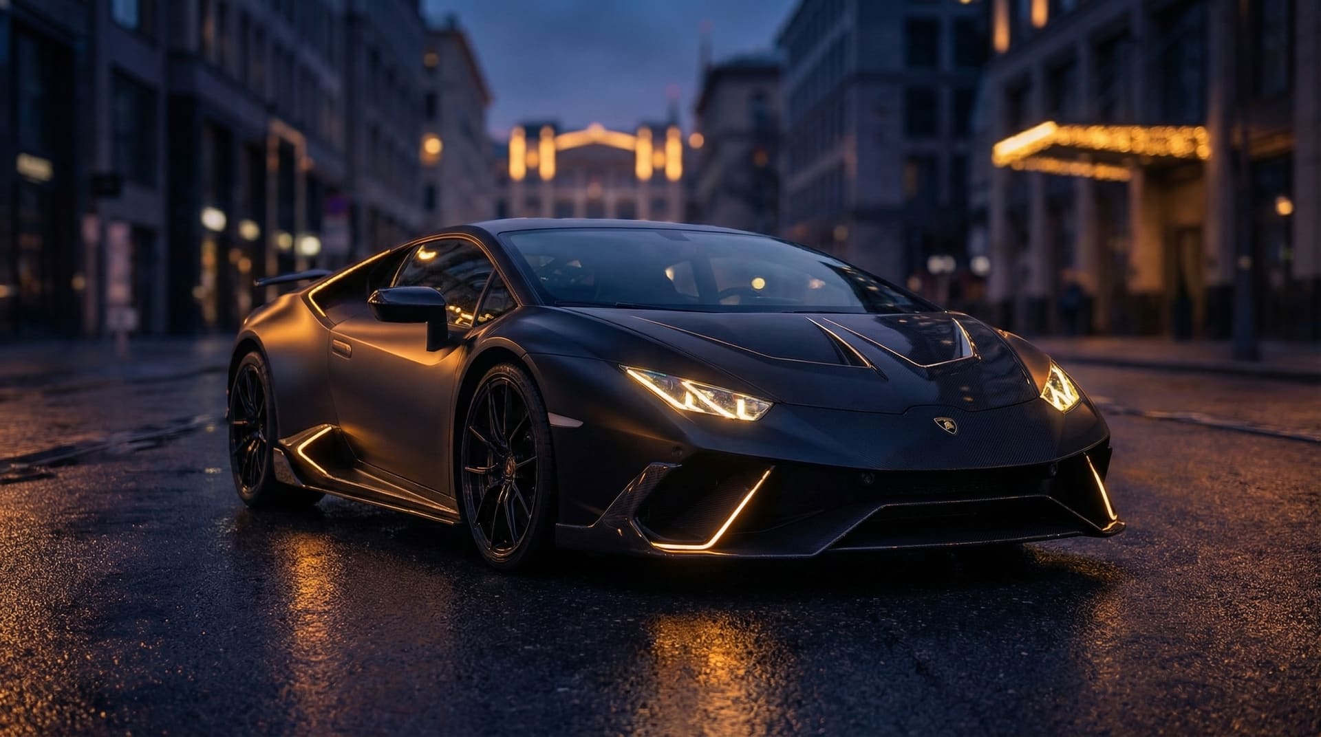 Luxury exotic car on a scenic road - find premium car rentals worldwide